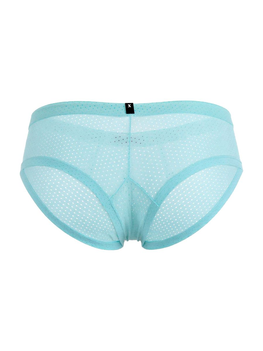 Xtremen 91269 seawater light blue microfiber mesh briefs with subtle dotted pattern and reinforced elastic waistband