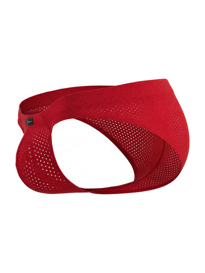Xtremen 91270 red microfiber mesh briefs with perforated fabric and sleek form-fitting design