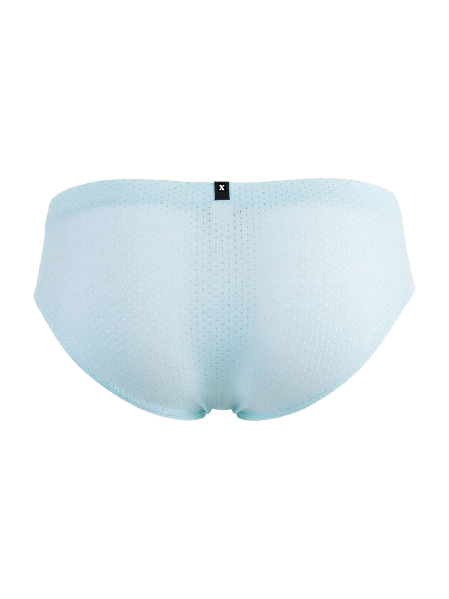 Xtremen 91270 microfiber mesh briefs in seawater color with a subtle perforated texture and black brand tag at the waistband