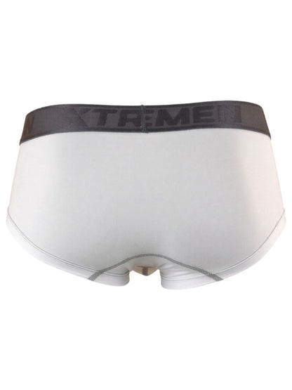 Xtremen 91273 Men's Underwear Sleek Athletic Microfiber Briefs Color White