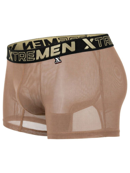 Xtremen 91277 Men's Underwear Microfiber Mesh Boxer Briefs Color Brown