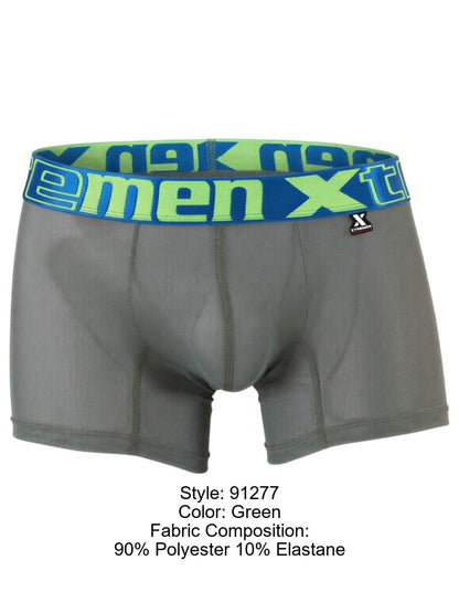 Xtremen 91277 Men's Underwear Microfiber Mesh Boxer Briefs Color Green