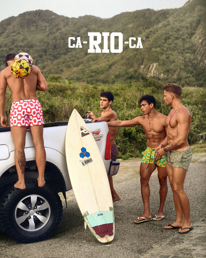 CA-RIO-CA Black & White Pavement Shorts - Italian Shorts