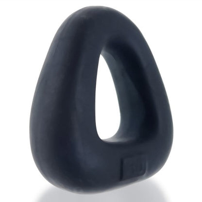 Black silicone zoid wide-base bulge c-ring with a triangular shape and smooth rounded edges
