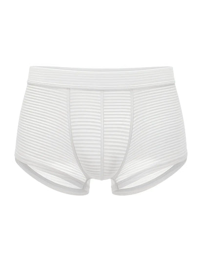 ActiveStripe cotton trunk white striped boxer briefs with smooth elastic waistband and subtle vertical ribbing