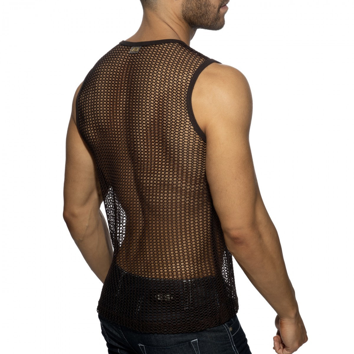 Addicted Openwork Fabric Tank Top - Brown