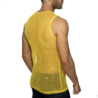 Addicted Openwork Fabric Tank Top - Yellow