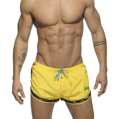 Addicted Camouflage Detail Rocky Shorts Swimwear Yellow ADS121 Size S