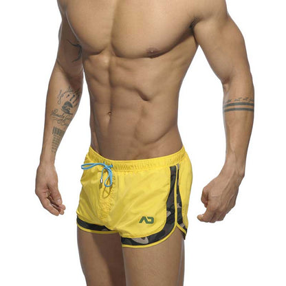 Addicted Camouflage Detail Rocky Shorts Swimwear Yellow ADS121 Size S