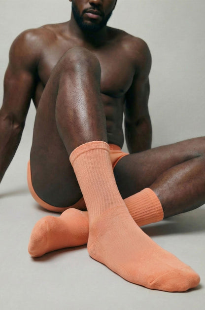 Adonis by Kyhry Men's Peach Cream Crew Sock
