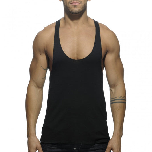 Addicted Men's Tank Back Printed - Black
