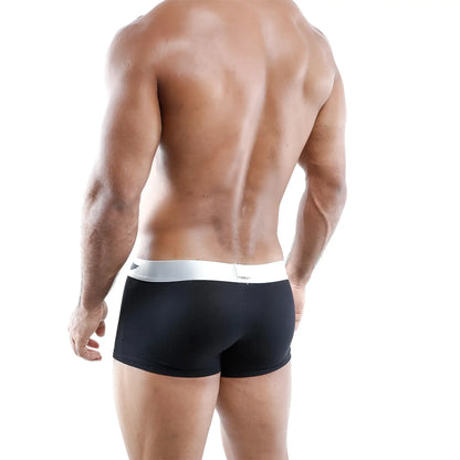 Black Agacio AGG014 boxer briefs with a white waistband featuring the nabo brand name in small black lettering