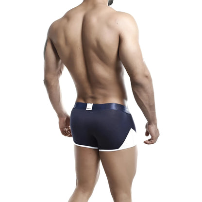 Navy blue and white agacio agg037 boxer trunk athletic briefs with sleek modern design for active wear