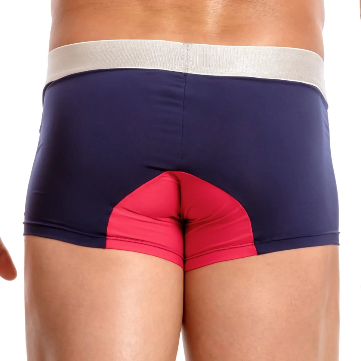 Agacio AGG045 Ball Breathe boxer briefs in navy blue and red with white elastic waistband for breathability and comfort