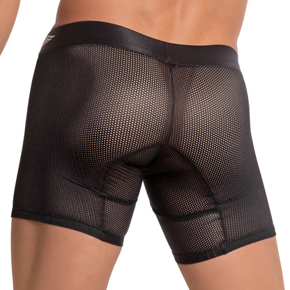 Agacio AGG051 black mesh briefs with padded reinforced design for comfort and support front view