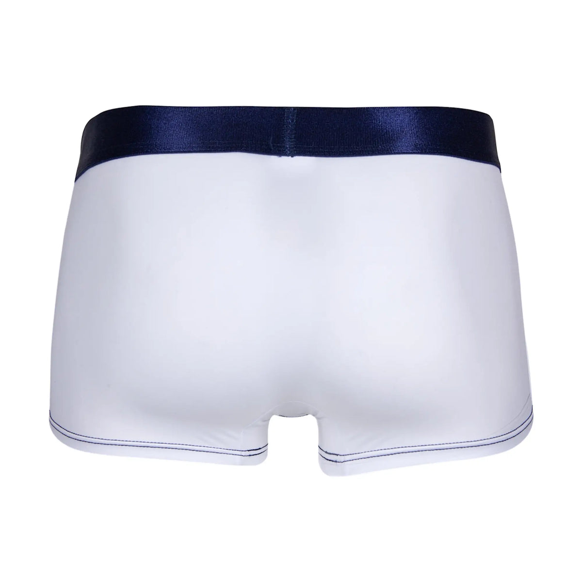 White briefs with navy blue elastic waistband and matching stitching agacio agg088 boxer trunk for comfortable wear