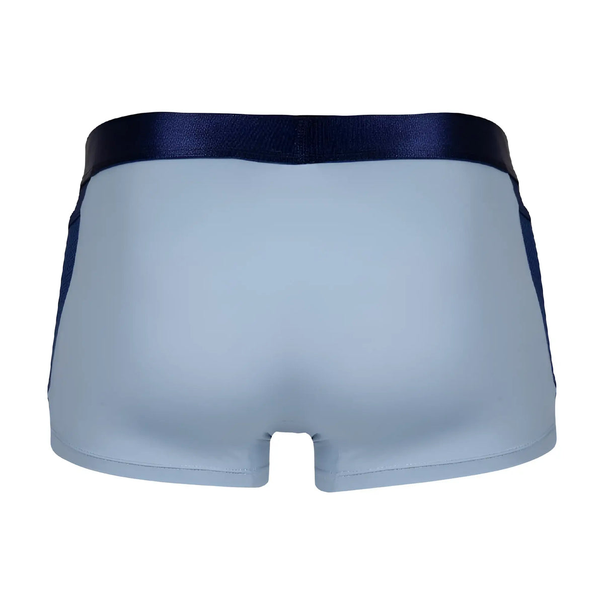 Light blue agacio AGG089 boxer trunk with dark navy elastic waistband and side panels for comfortable fit