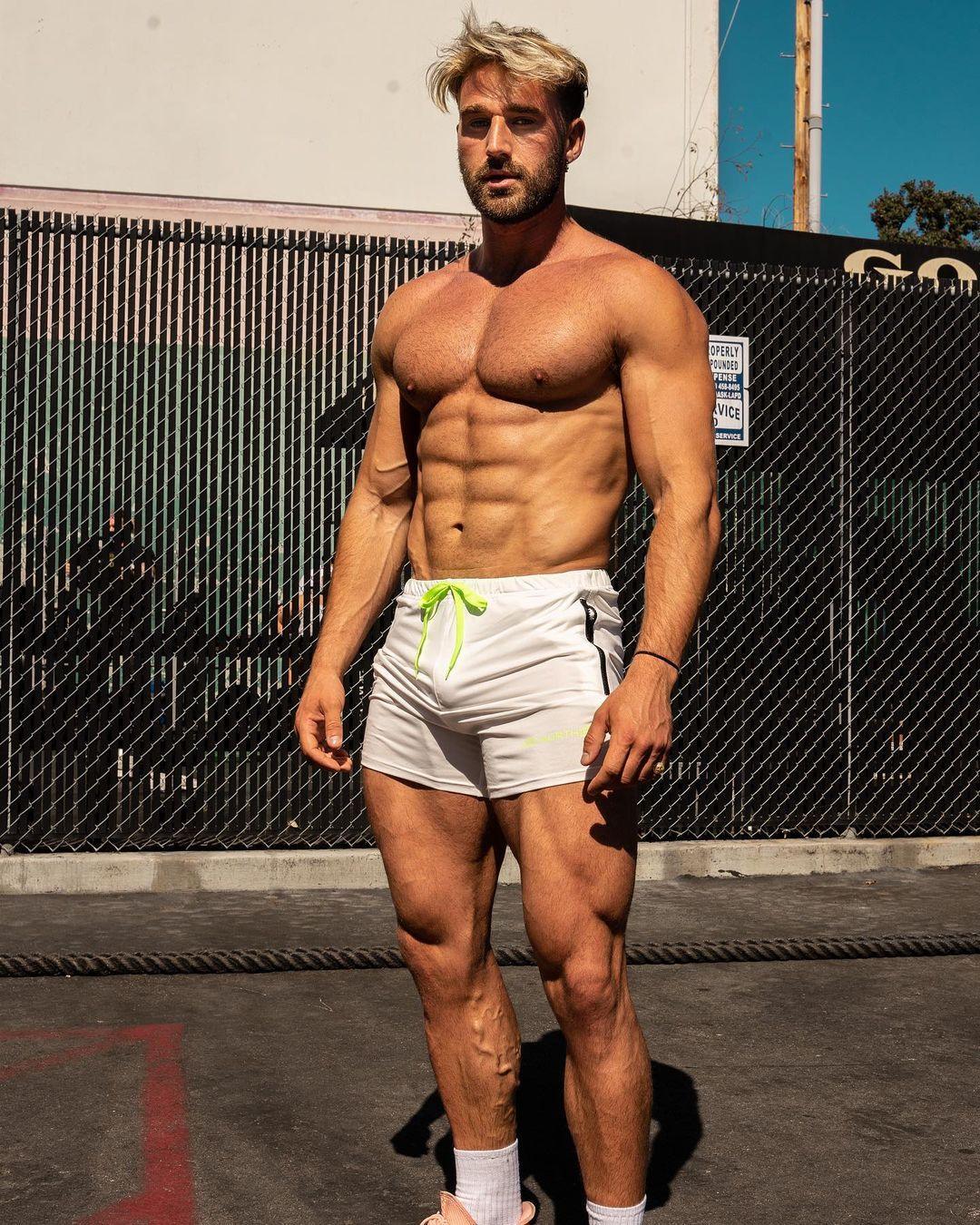 Jed North Men's Agile Bodybuilding 4'' Shorts w Zipper Pockets - Off White