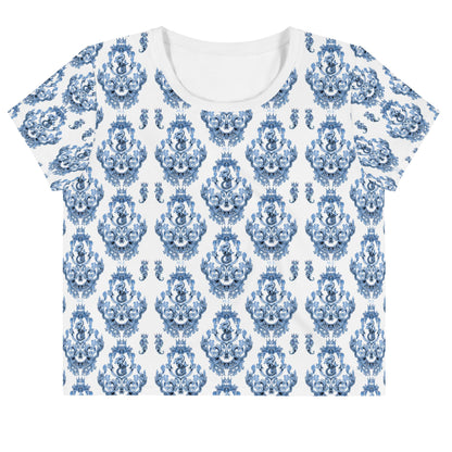 Maris Equi Men's Blue Baroque Crop Tee Shirt