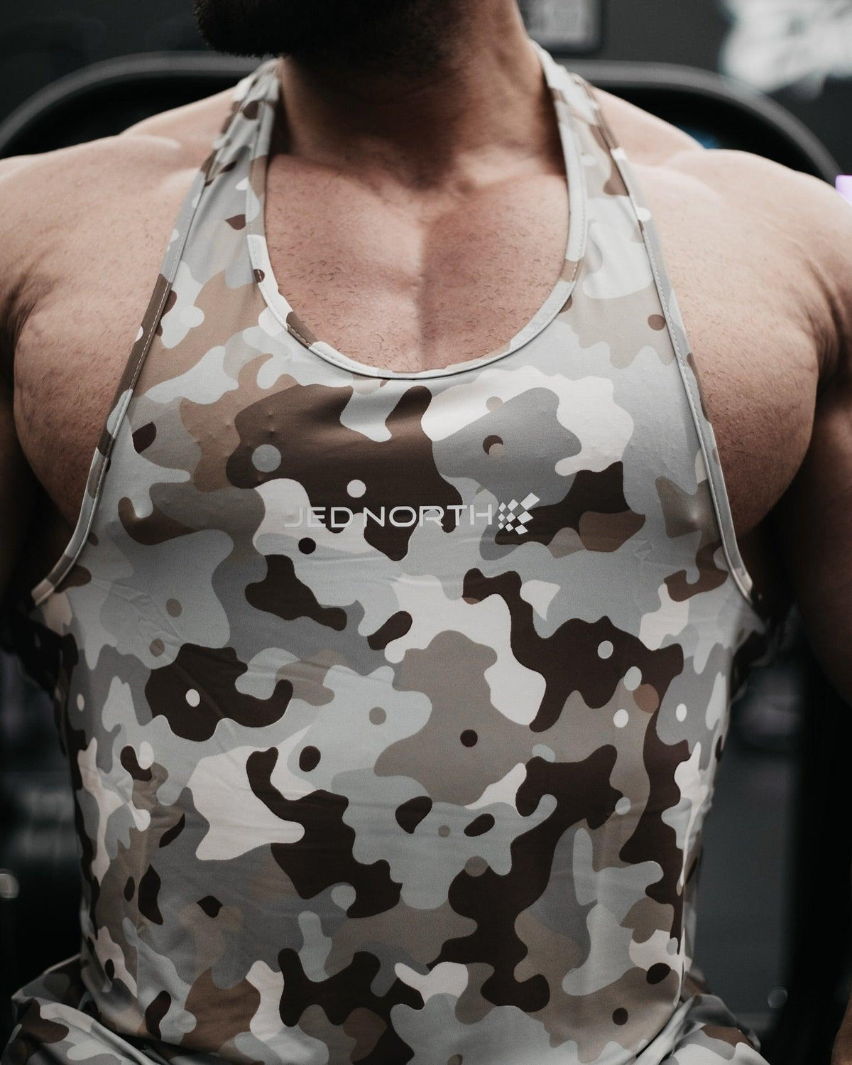 Jed North Men's Graphic Muscle Stringer - Khaki Camo