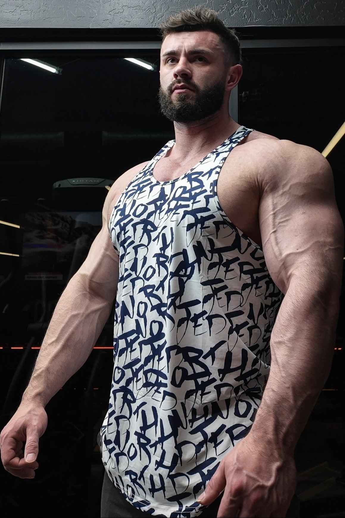 Jed North Men's Graphic Muscle Stringer - White Graffiti
