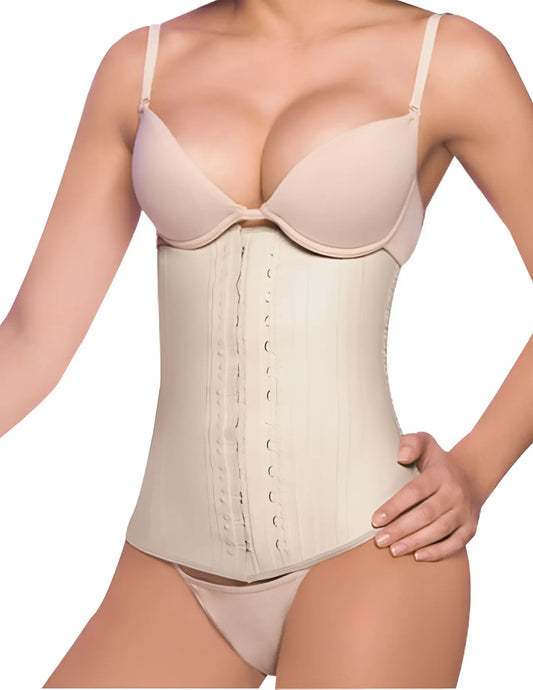 Beige ann chery 2025 latex girdle body shaper with adjustable straps and front lacing system corset