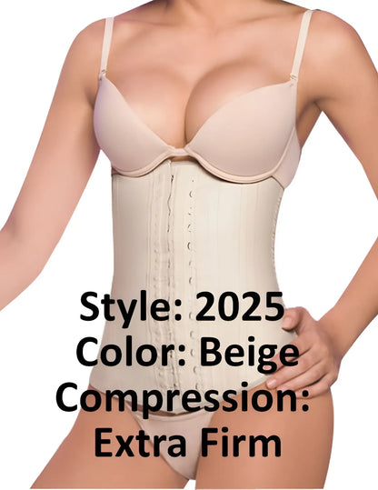 Beige ann chery 2025 latex girdle body shaper with extra firm compression adjustable straps and front lacing system