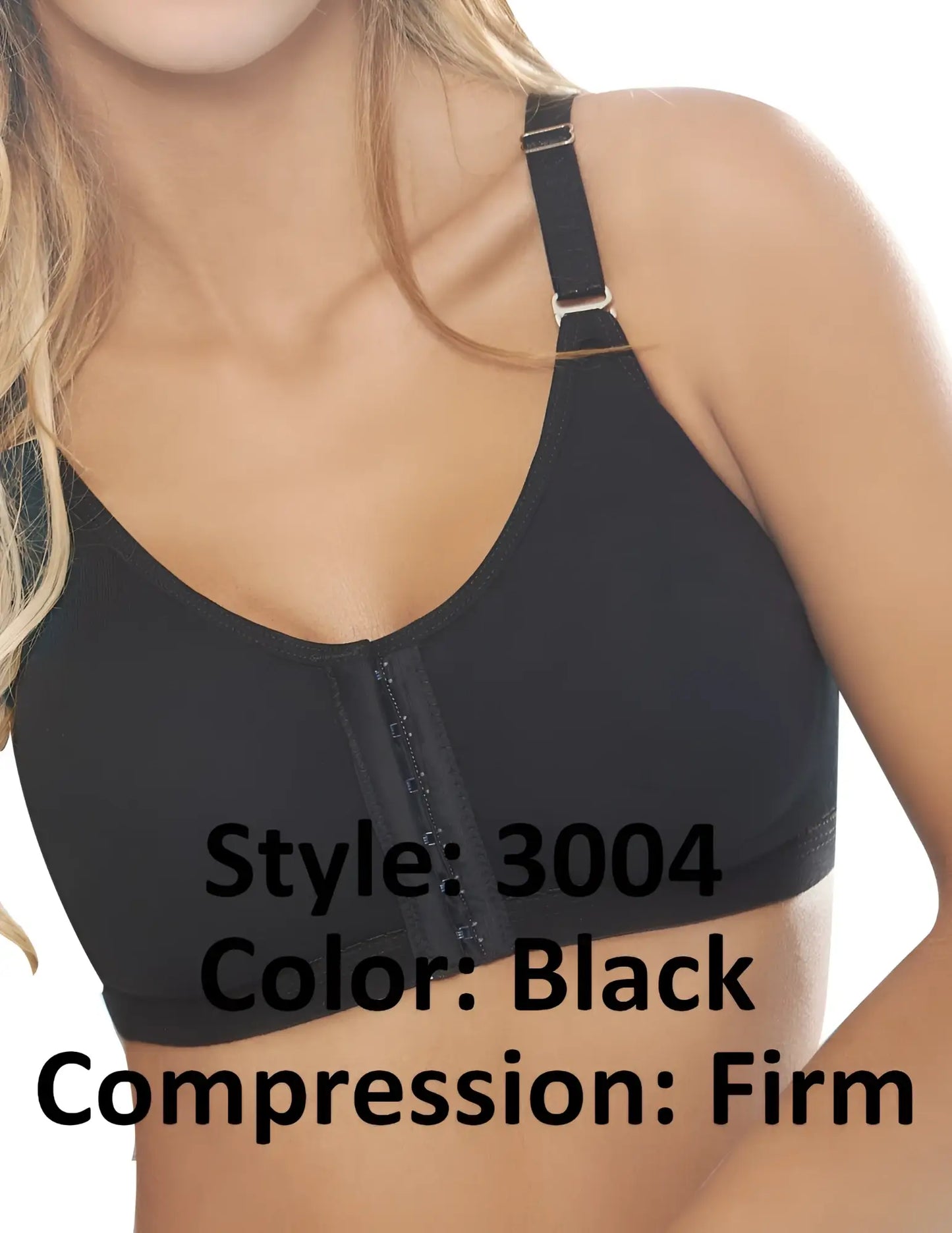 Black firm compression bra ann chery 3004 powernet brassiere designed for support and comfort in black color