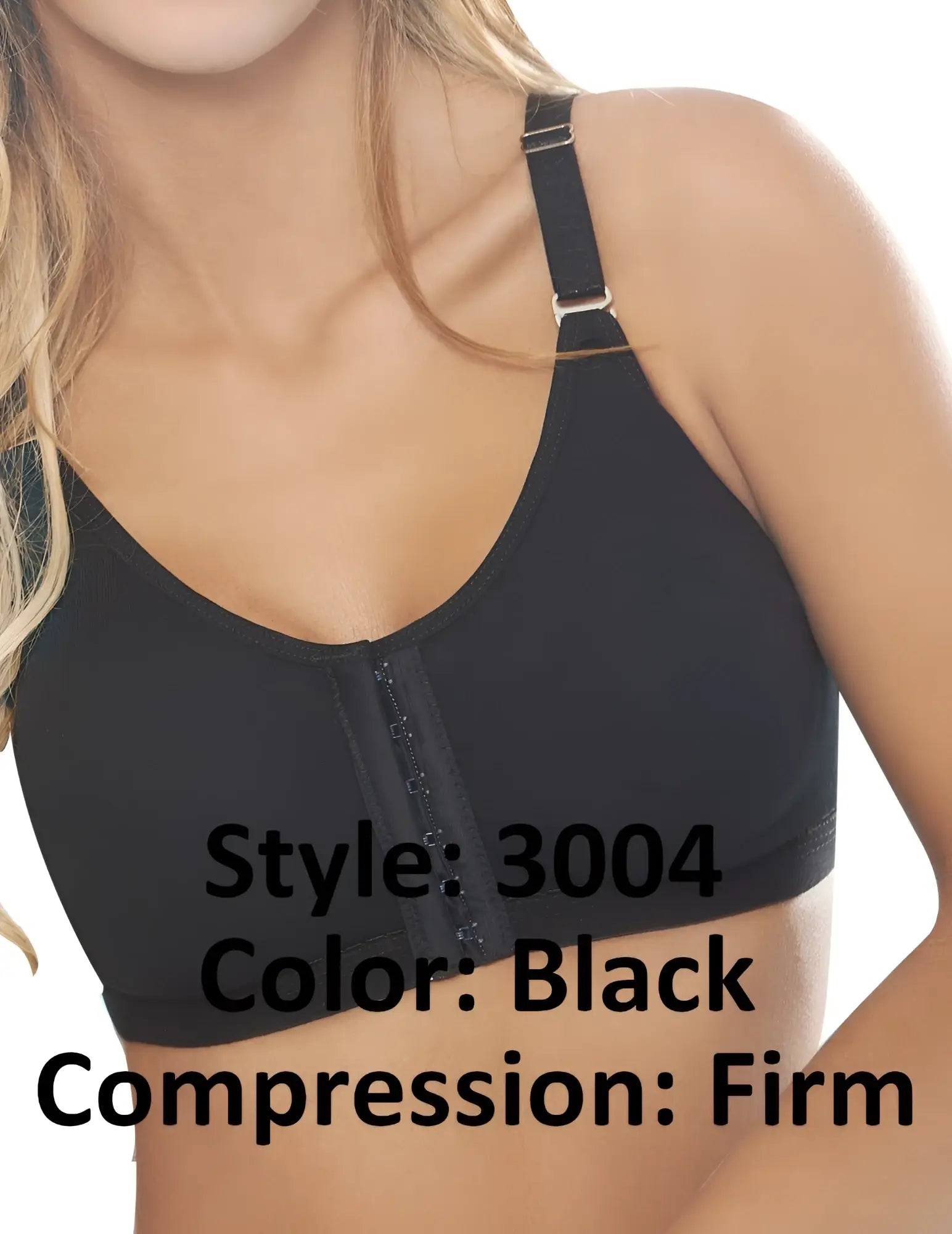 Black firm compression bra ann chery 3004 powernet brassiere designed for support and comfort in black color