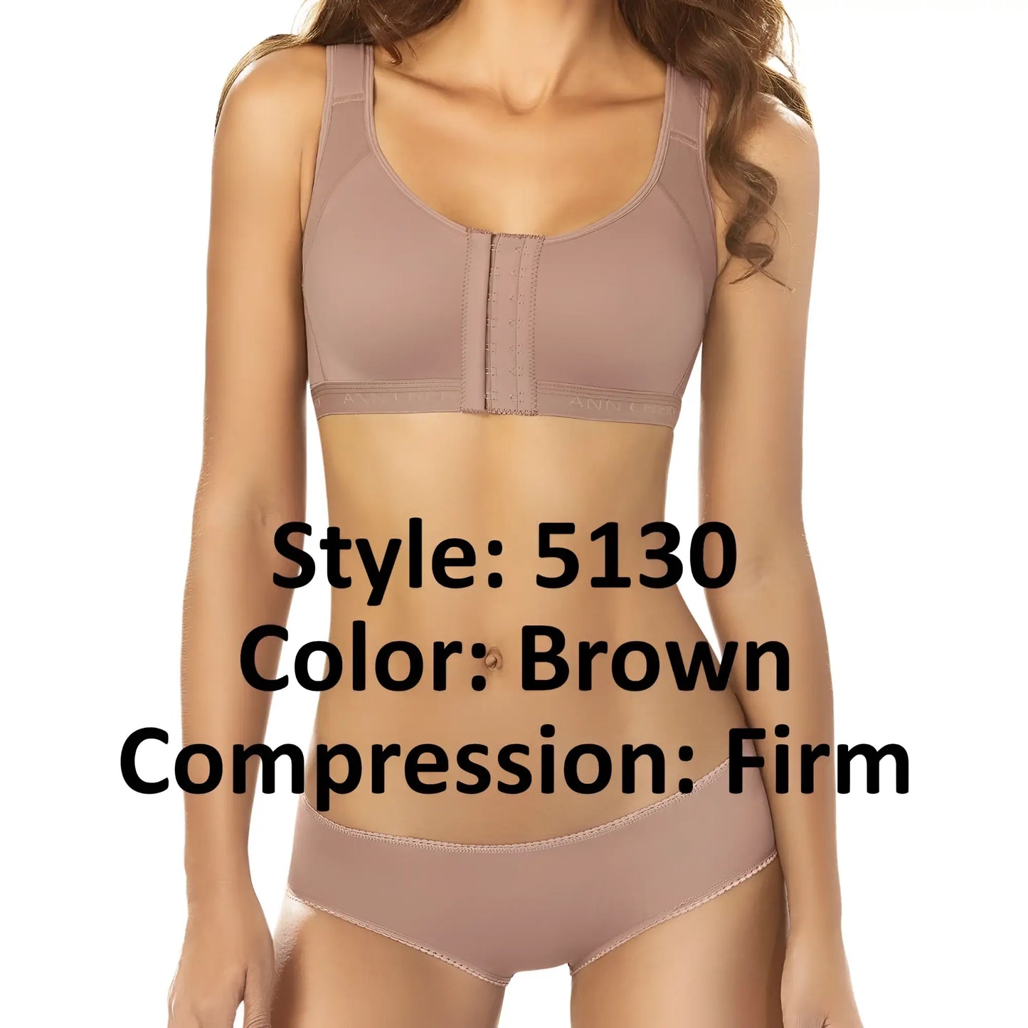 Brown ann chery 5130 post-surgery compression bra set designed for support and comfort after surgery