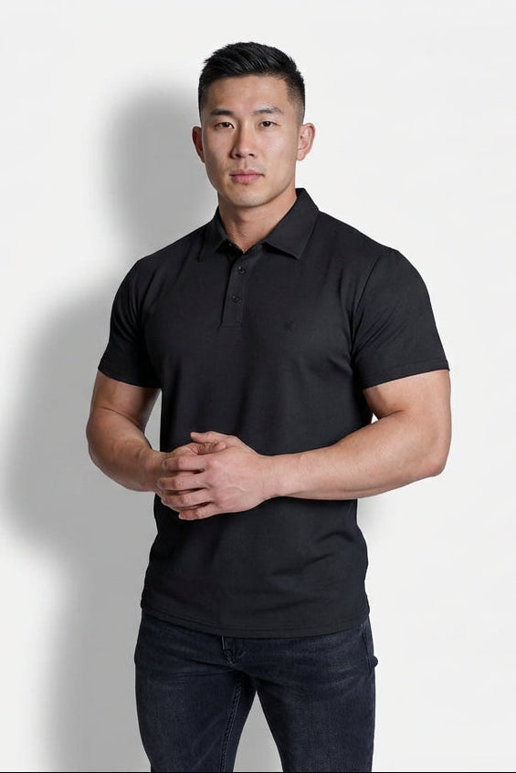 Jed North Men's Fast-Dry Polo T-Shirt - Black