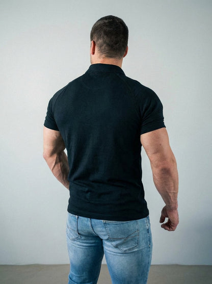 Jed North Men's Muscle Fit All-Day Polo T-Shirt - Onyx Black