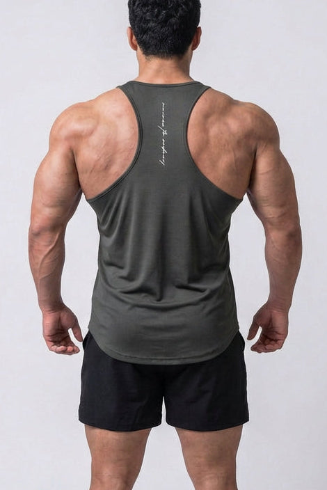 Jed North Men's Fast-Dry Bodybuilding Workout Stringer - Charcoal