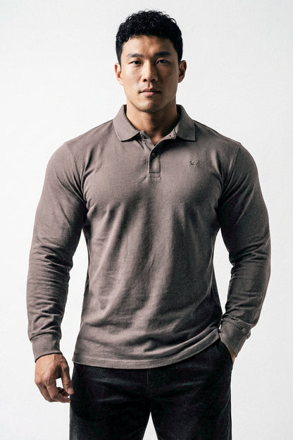 Jed North Men's Polo Button-Up Longsleeve - Cool Olive