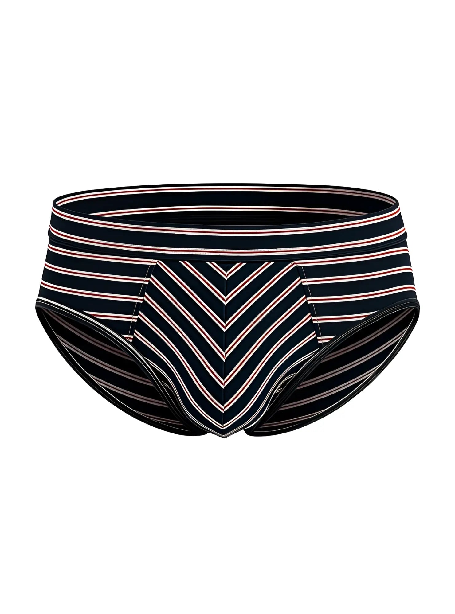 Assorted cotton brief 4 pieces pack featuring black and pink striped briefs with chevron pattern on the front