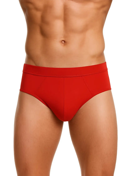 Red men’s cotton briefs with smooth form fitting design from assorted cotton brief 4 pieces pack