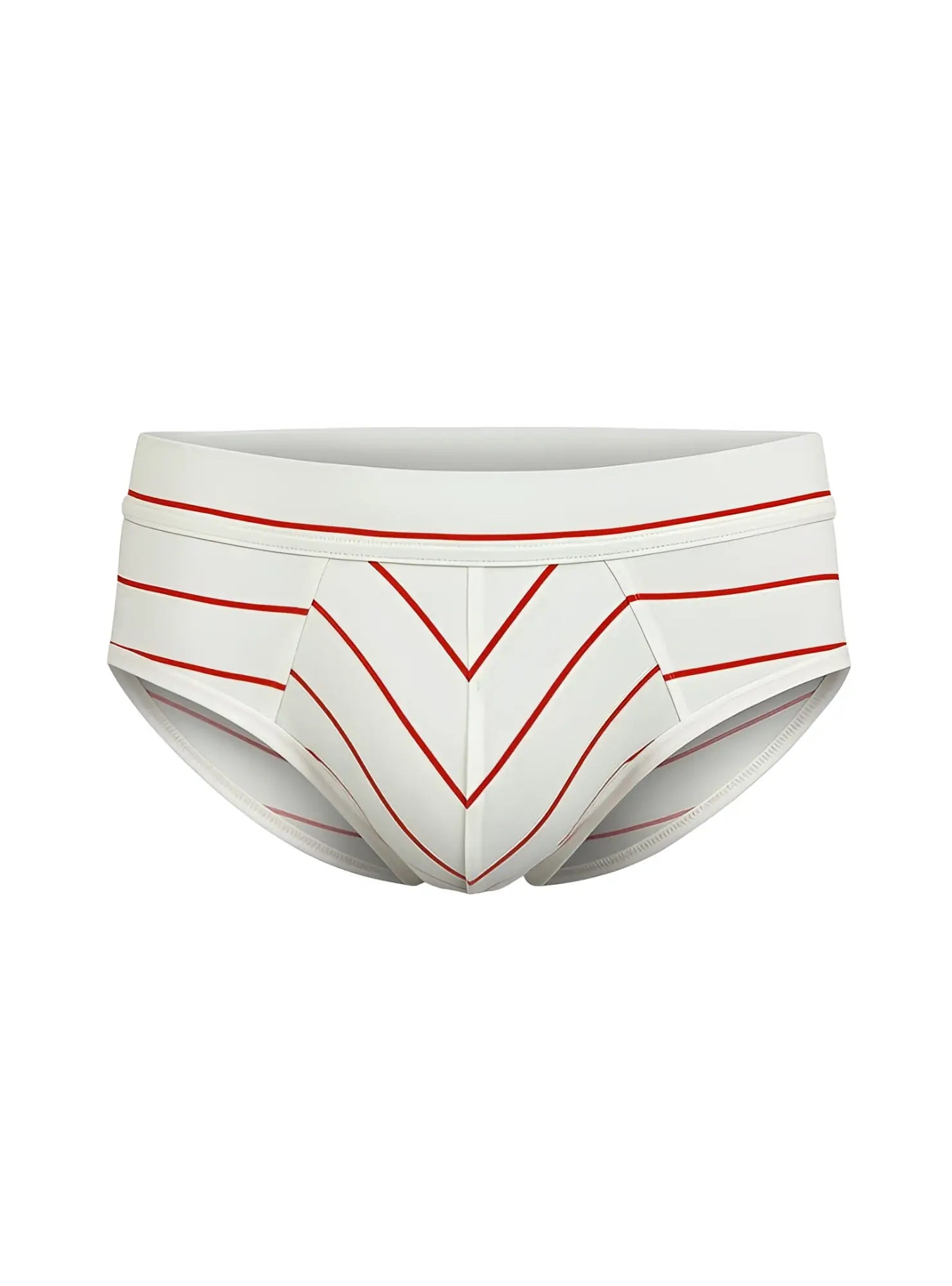 White cotton briefs with bold red chevron stripes and horizontal lines from assorted cotton brief 4 pieces pack