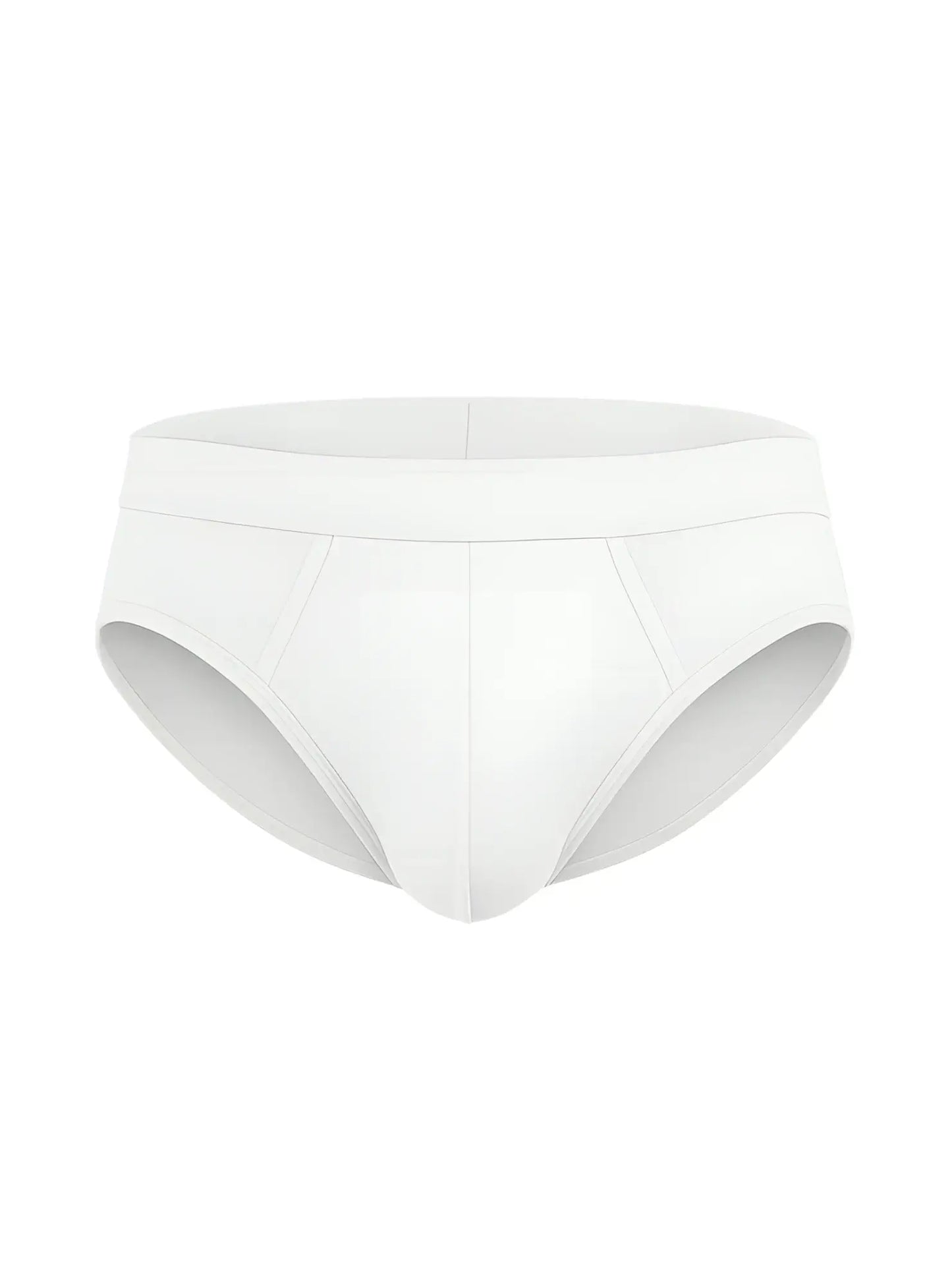 White cotton briefs with a smooth seamless design and comfortable elastic waistband assorted 4 pieces pack