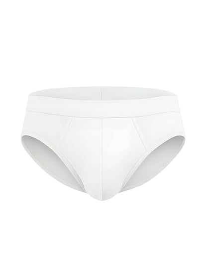 White cotton briefs with a smooth seamless design and comfortable elastic waistband assorted 4 pieces pack
