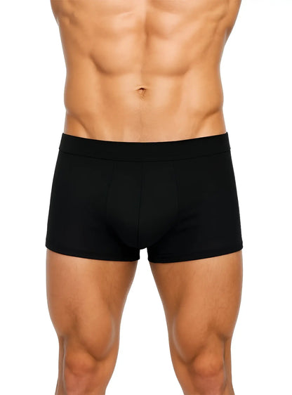 Black men’s briefs with smooth form-fitting design made of cotton in assorted trunk 4 pieces pack