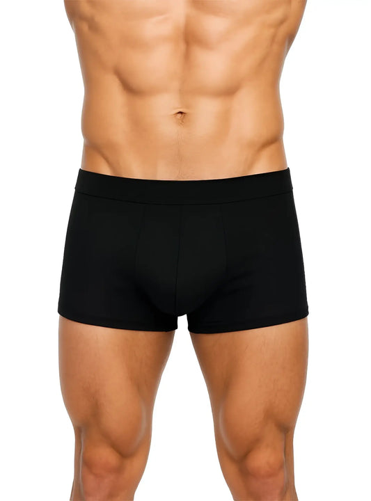 Black men’s briefs with smooth form-fitting design made of cotton in assorted trunk 4 pieces pack