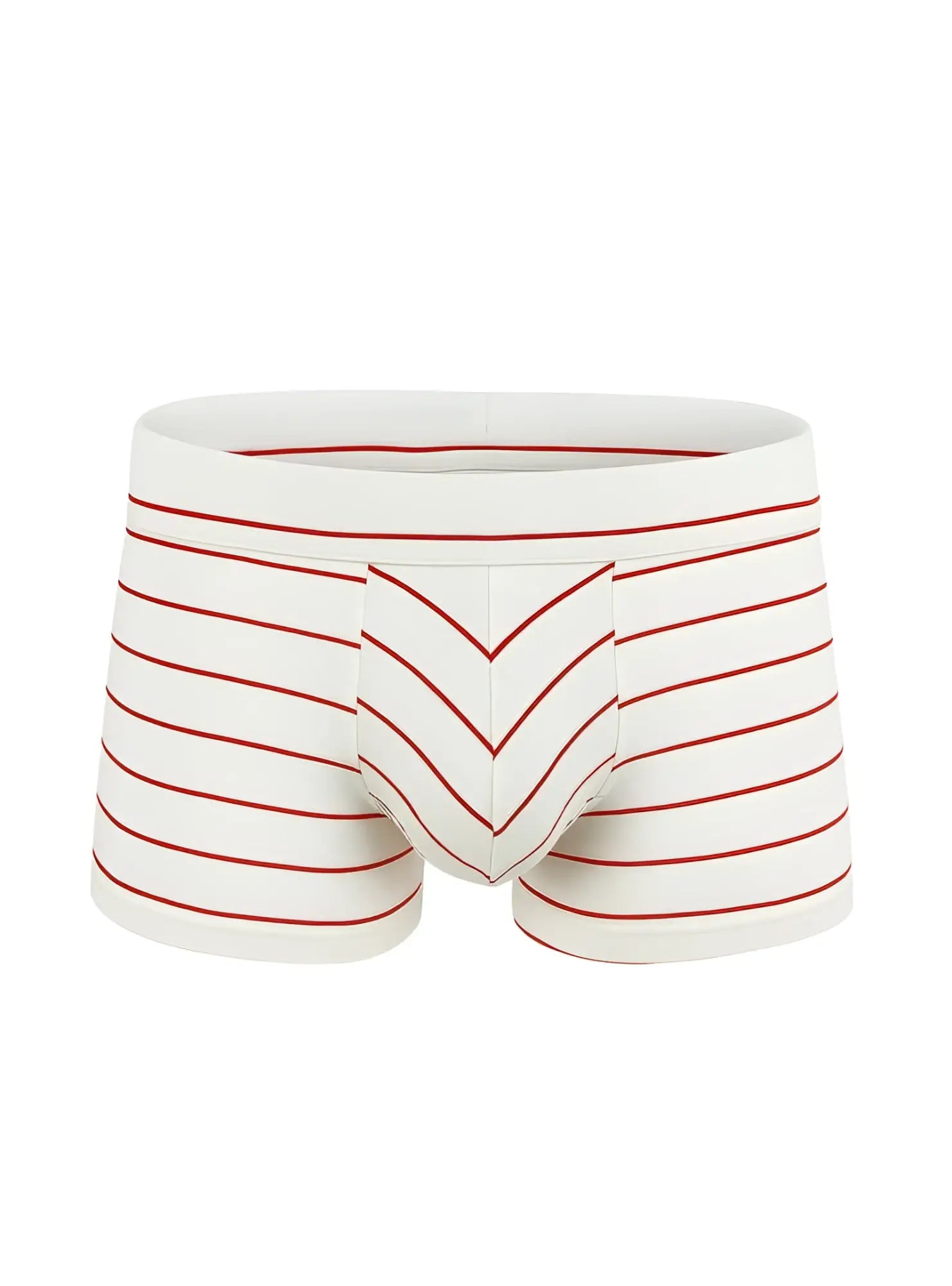White cotton briefs with red horizontal stripes and a front chevron pattern from assorted cotton trunk 4 pieces pack