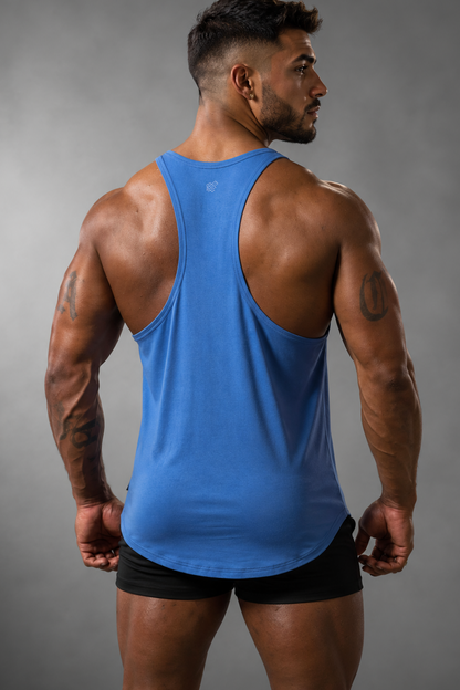 Jed North Men's Classic Bodybuilding Racerback Stringer - Blue
