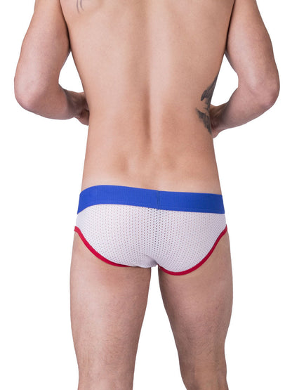 Barcode Berlin Twenty 9 Mesh Brief Unterhose weiß/blau/rot 91171-230 Größe M