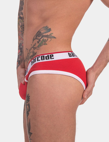 Barcode Berlin Kai Rib Brief Unterhose rot/weiß 91732-301 Größe S