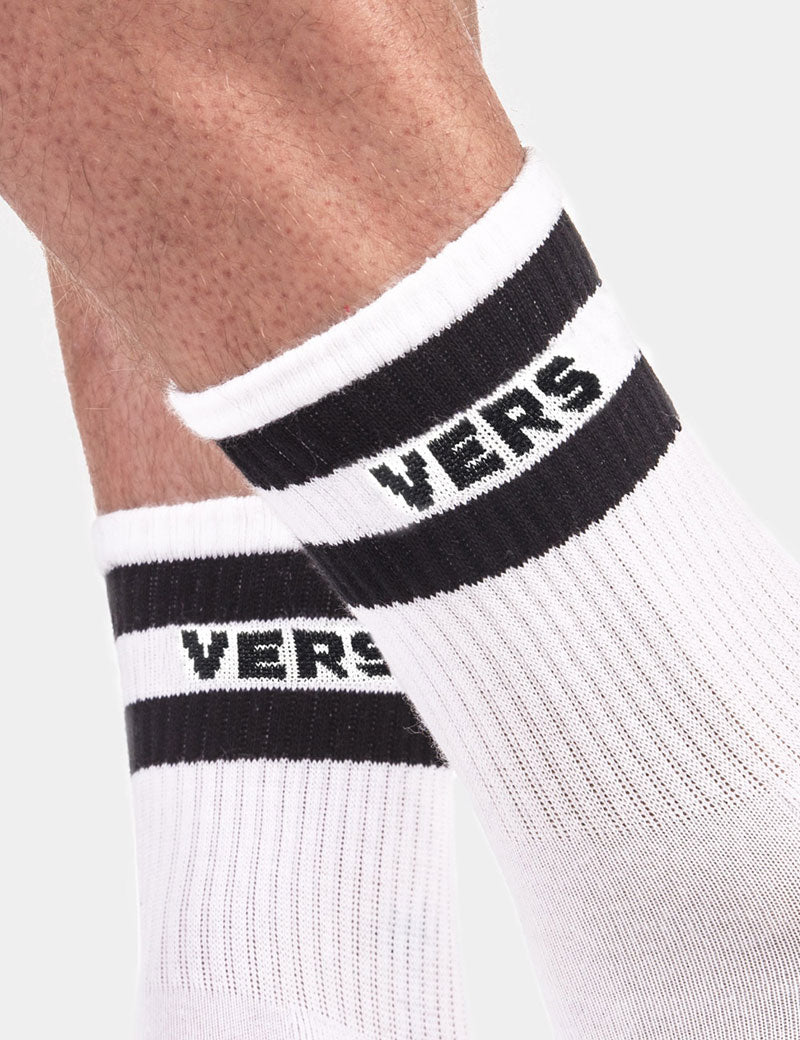 Chaussettes mi-mollet Barcode Berlin Fetish Vers blanches 91819-204 Taille L/XL