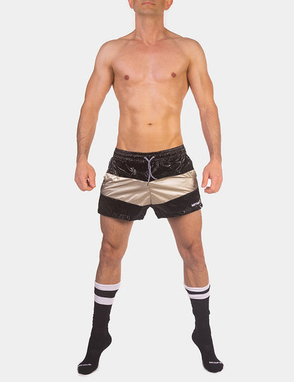 Barcode Berlin Patrick Paneled Shorts Schwarz/Gold 91839-104 Größe L