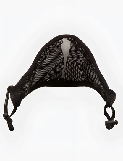 Black mesh face mask with adjustable elastic straps and buckle closure barcode berlin lieutenant skyler unisex grey neon