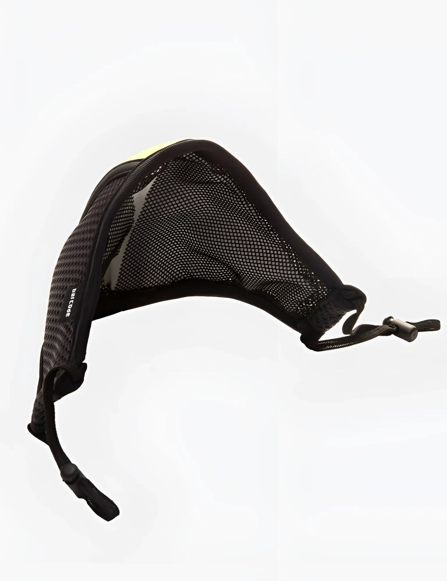 Black mesh camera strap with adjustable buckle and subtle yellow accent for barcode berlin lieutenant skyler mask gray neon