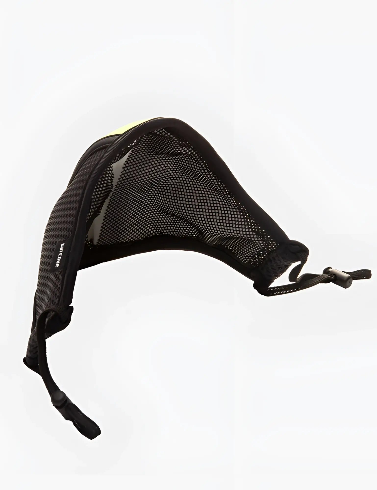Black mesh camera strap with adjustable buckle and subtle yellow accent for barcode berlin lieutenant skyler mask gray neon